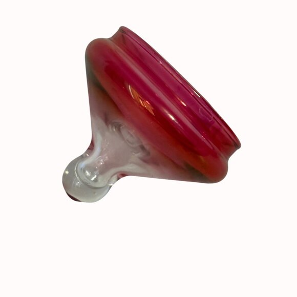 Vintage Imperial Cranberry Glass Jar With Dome Ombre Lid Apothecary Vanity Decor - Picture 5 of 16